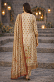 Beige Kalamkari-Print Silk kurta set