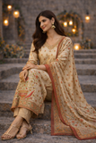 Beige Kalamkari-Print Silk kurta set