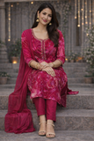 Floral Magenta kurta set