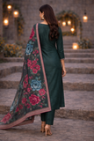 Elegant Bottle Green Floral Salwar Suit
