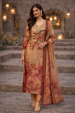 Earthy Floral Silk Kurta Set