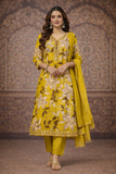 Olive Bloom Floral Kurta Set